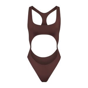 Skims Swims Women Size 4X Cut Out Monokini One Piece Swimsuit Brown SW-MKN-0012